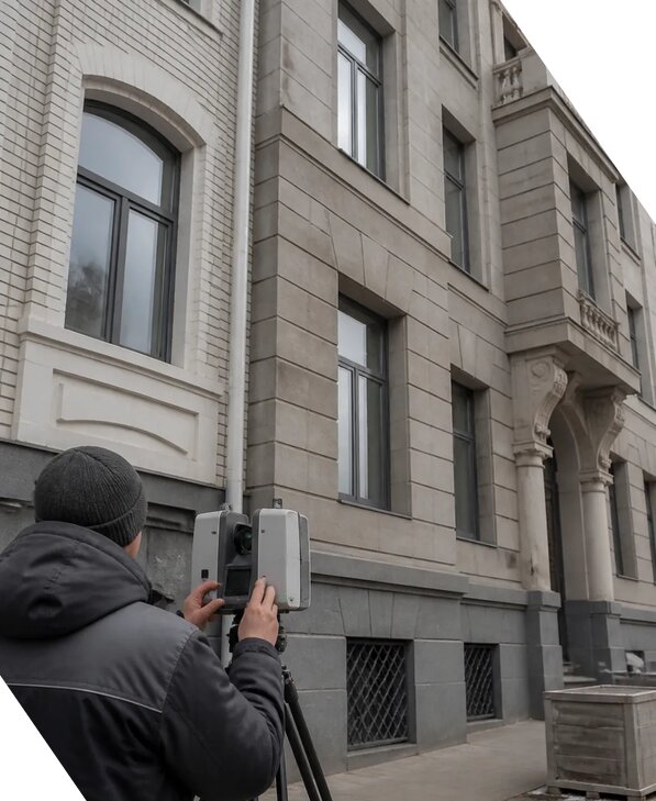 Лазерное сканирование фасадов зданий для обследования в Великих Луке